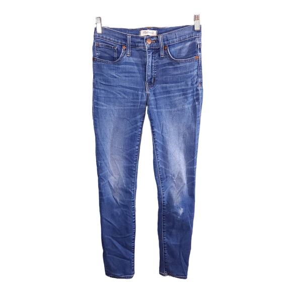 Madewell 9" Mid-Rise Skinny Jeans in Creston Wash Stretch Denim Basic Women's 25 - Picture 2 of 7